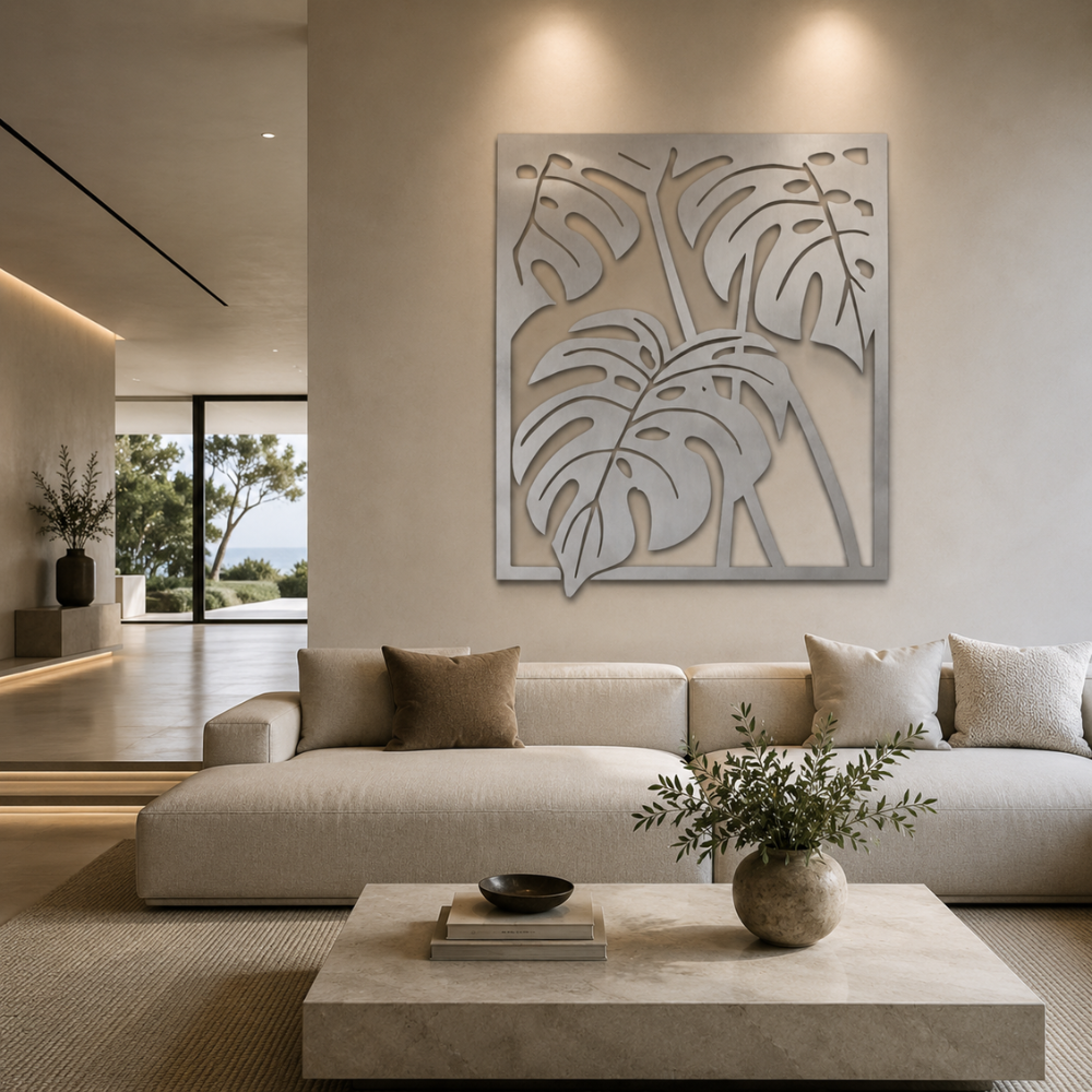 Premium Metal Wall Art - Monstera Leaf