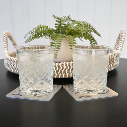 Premium Metal Coasters - Coastal Wave (8 Pack)