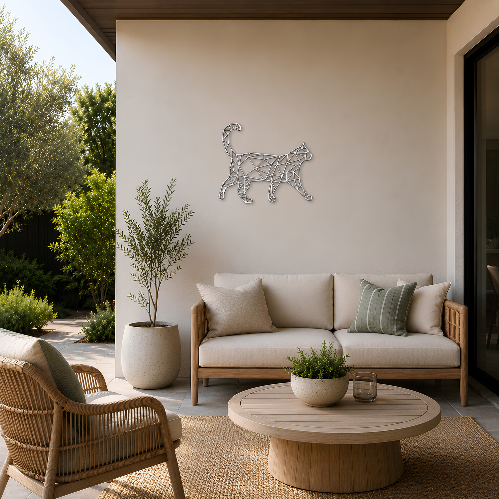 Premium Wall Art - Geometric Cat Walking