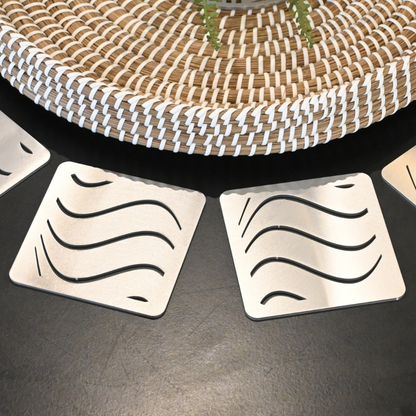 Premium Metal Coasters - Coastal Wave (8 Pack)