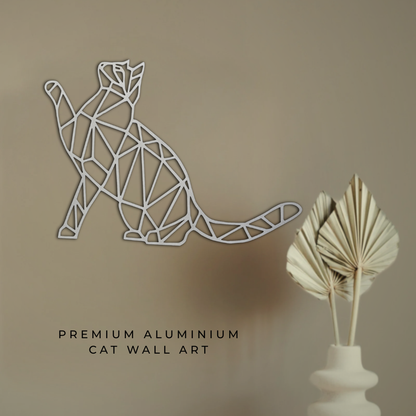 Premium Wall Art - Geometric Cat Reaching