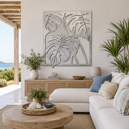Premium Metal Wall Art - Monstera Leaf