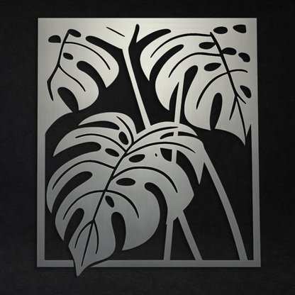 Premium Metal Wall Art - Monstera Leaf