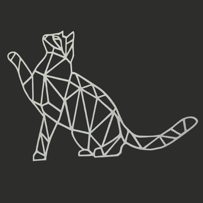 Premium Wall Art - Geometric Cat Reaching