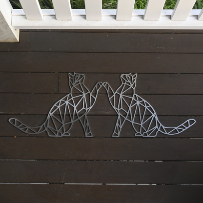 Premium Wall Art - Geometric Cat Reaching