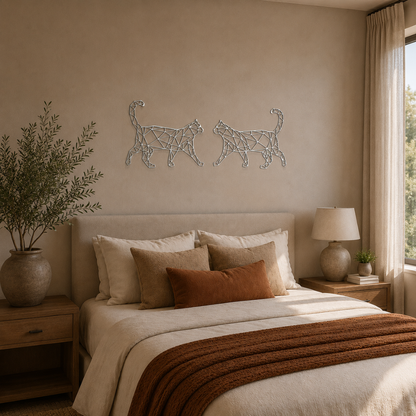 Premium Wall Art - Geometric Cat Walking