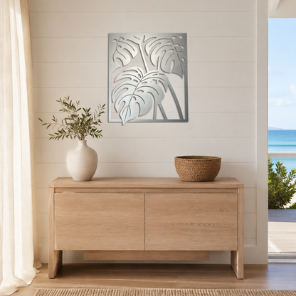 Premium Metal Wall Art - Monstera Leaf