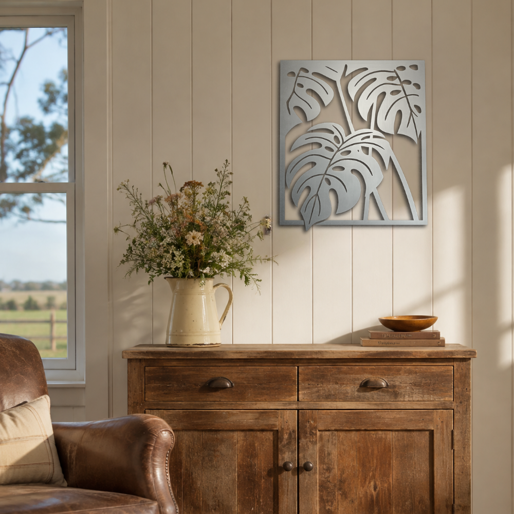 Premium Metal Wall Art - Monstera Leaf