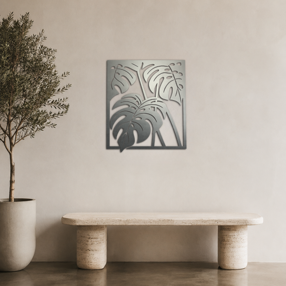 Premium Metal Wall Art - Monstera Leaf