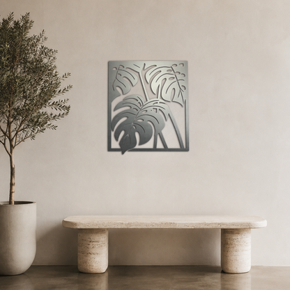 Premium Metal Wall Art - Monstera Leaf