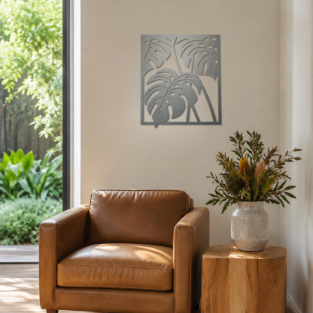 Premium Metal Wall Art - Monstera Leaf