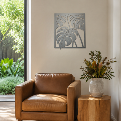 Premium Metal Wall Art - Monstera Leaf
