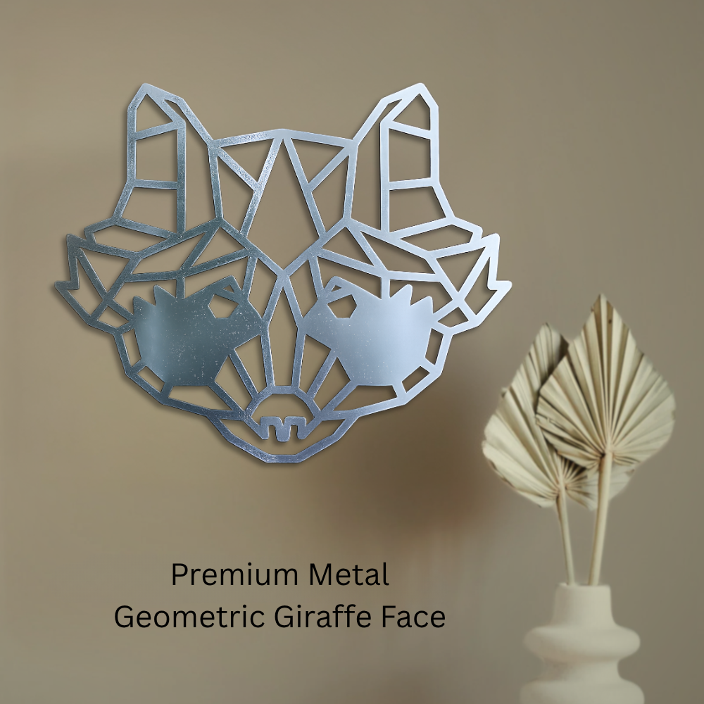Premium Metal Wall Art - Geometric Raccoon Face