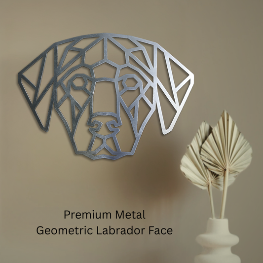 Premium Metal Wall Art - Geometric Labrador Face