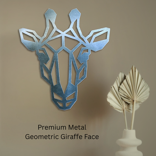 Premium Metal Wall Art - Geometric Giraffe Face