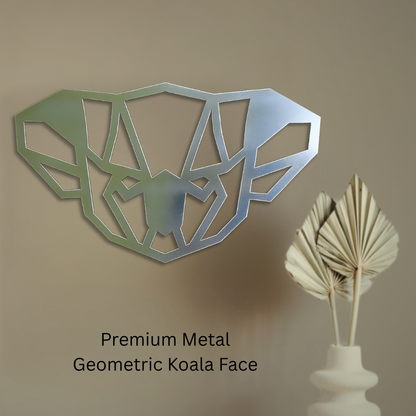 Premium Metal Wall Art - Geometric Koala Face