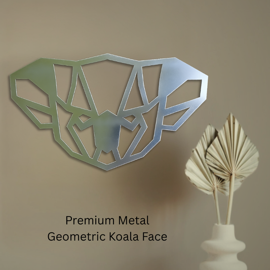Premium Metal Wall Art - Geometric Koala Face