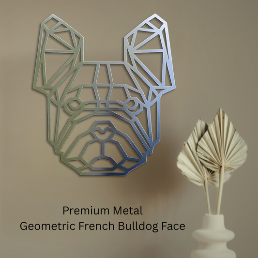 Premium Metal Wall Art - Geometric French Bulldog Face