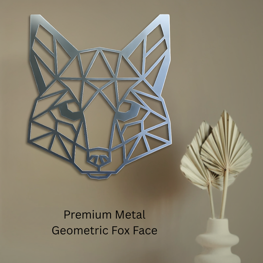 Premium Metal Wall Art - Geometric Fox Face