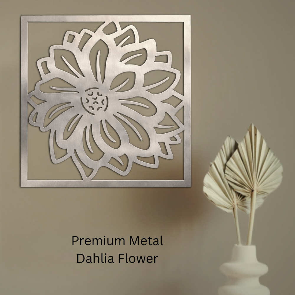Premium Metal Wall Art - Dahlia Flower