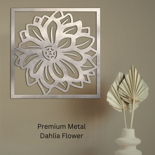 Premium Metal Wall Art - Dahlia Flower