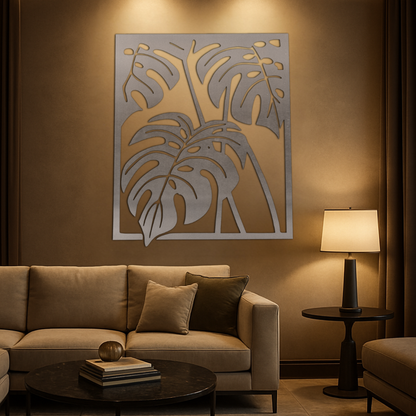 Premium Metal Wall Art - Monstera Leaf