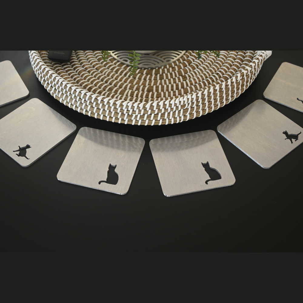 Premium Cat Coasters - 8 Pack