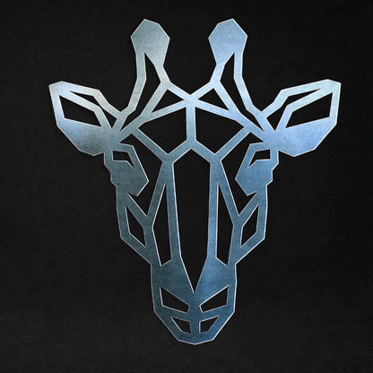 Premium Metal Wall Art - Geometric Giraffe Face