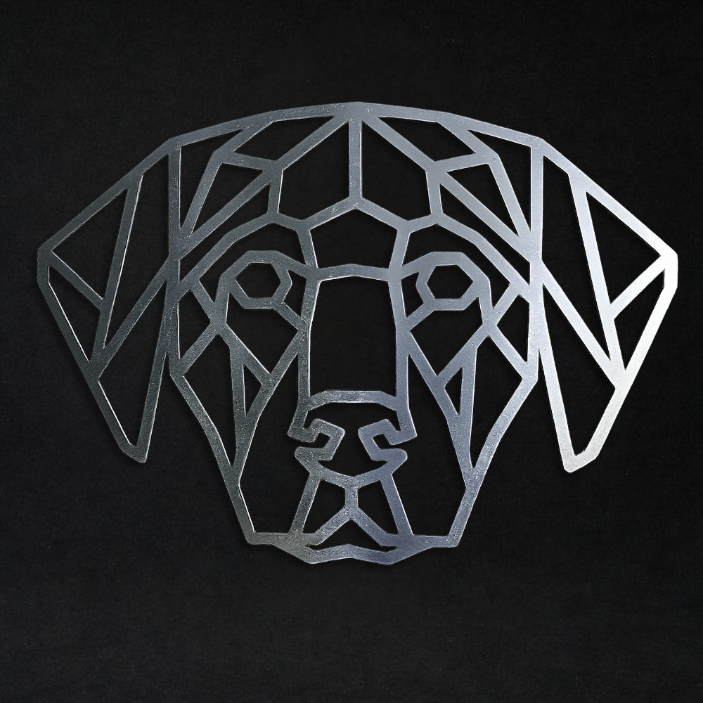Premium Metal Wall Art - Geometric Labrador Face