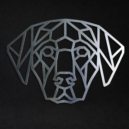 Premium Metal Wall Art - Geometric Labrador Face