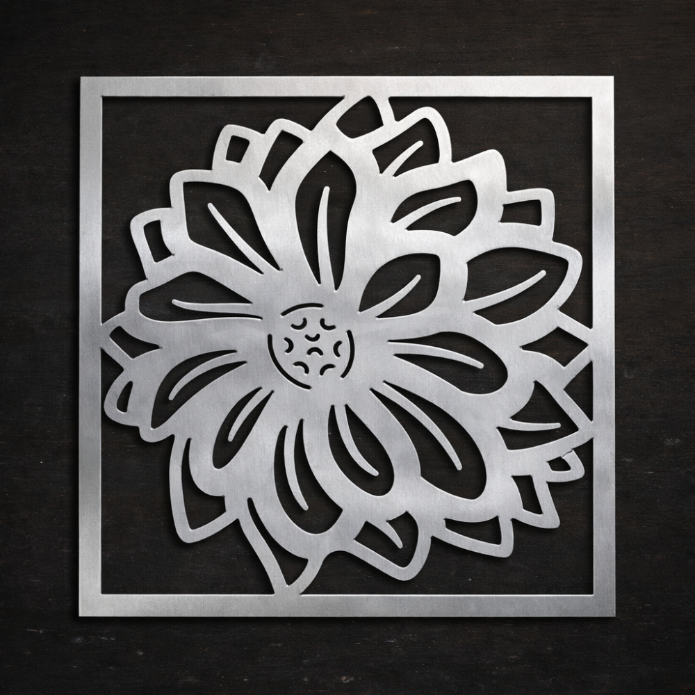 Premium Metal Wall Art - Dahlia Flower