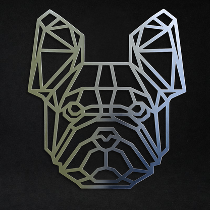 Premium Metal Wall Art - Geometric French Bulldog Face