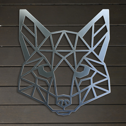 Premium Metal Wall Art - Geometric Fox Face