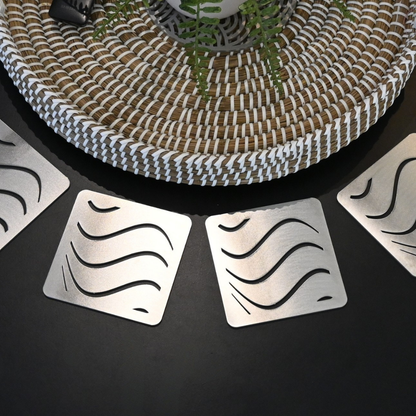 Premium Metal Coasters - Coastal Wave (8 Pack)