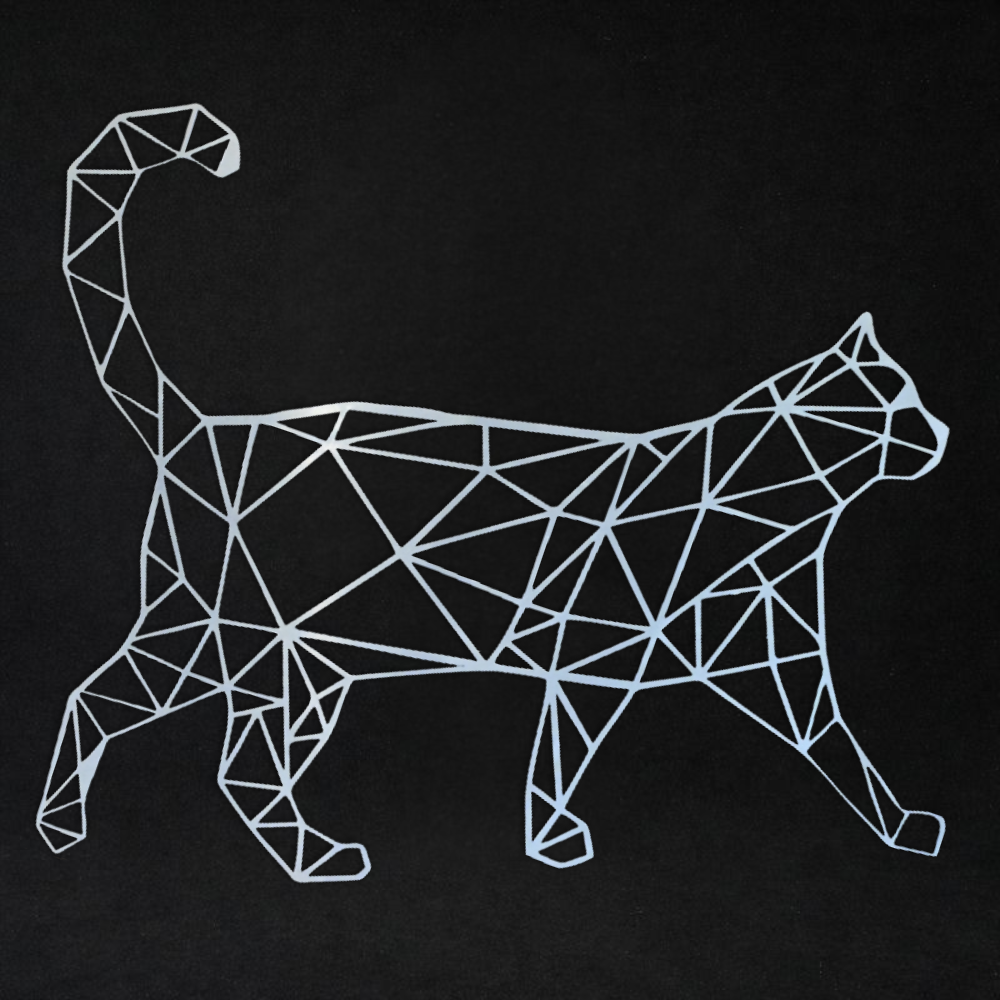 Premium Wall Art - Geometric Cat Walking