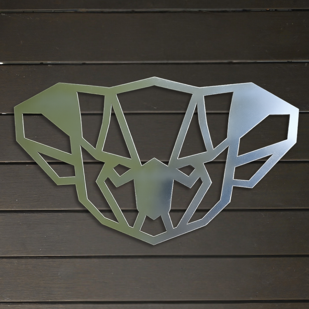 Premium Metal Wall Art - Geometric Koala Face