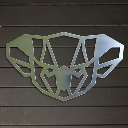Premium Metal Wall Art - Geometric Koala Face