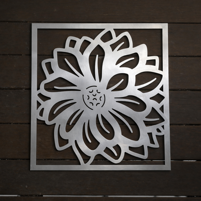 Premium Metal Wall Art - Dahlia Flower
