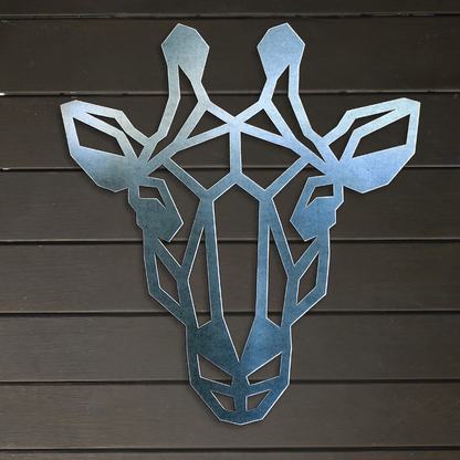 Premium Metal Wall Art - Geometric Giraffe Face