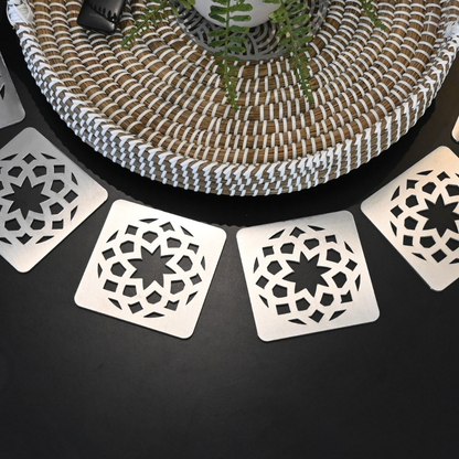 Premium Metal Coasters - Moroccan Star (8 Pack)