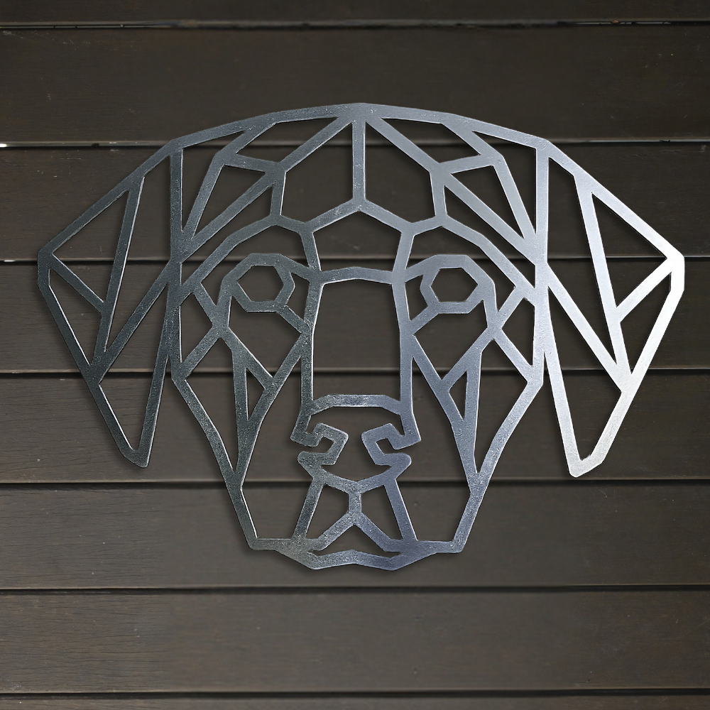 Premium Metal Wall Art - Geometric Labrador Face