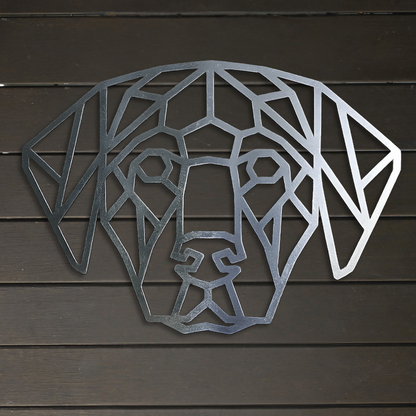 Premium Metal Wall Art - Geometric Labrador Face