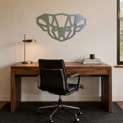 Premium Metal Wall Art - Geometric Koala Face