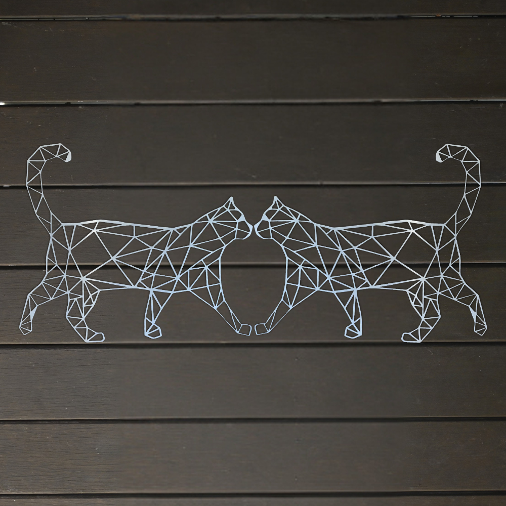 Premium Wall Art - Geometric Cat Walking