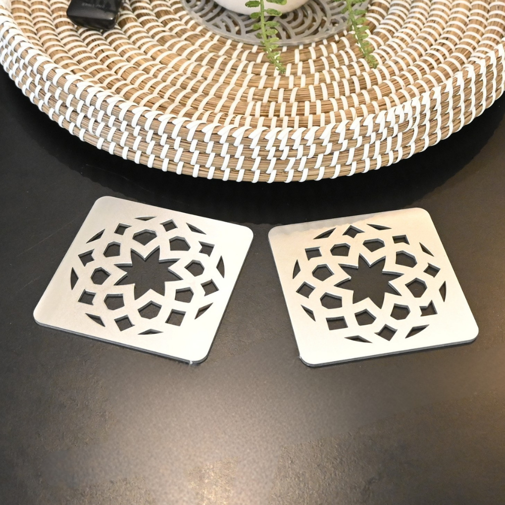 Premium Metal Coasters - Moroccan Star (8 Pack)