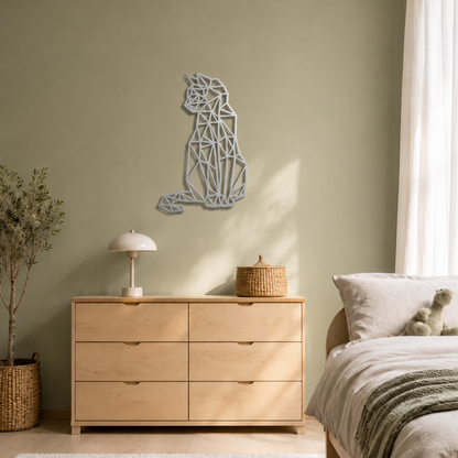 Premium Wall Art - Geometric Cat Sitting