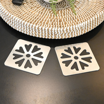 Premium Metal Coasters - Daisy Medallion (8 Pack)