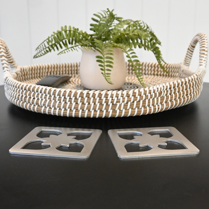 Premium Metal Coasters - Moroccan Floral (8 Pack)