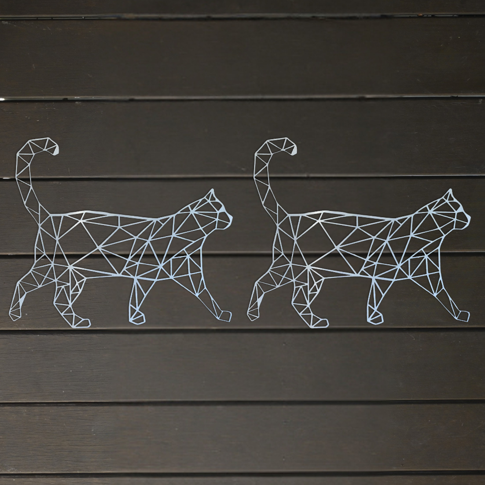 Premium Wall Art - Geometric Cat Walking