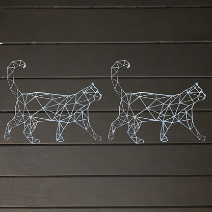 Premium Wall Art - Geometric Cat Walking